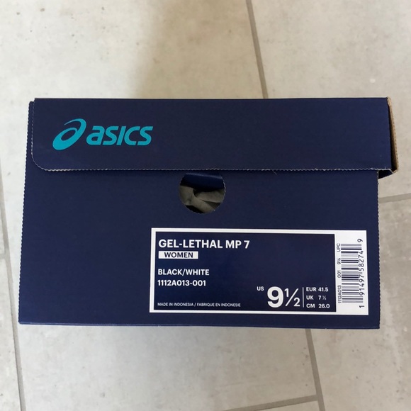 Size 9 ASICS GEL-LETHAL MP 7. Womens. Black/White. - Picture 2 of 8